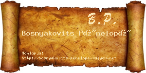 Bosnyakovits Pénelopé névjegykártya